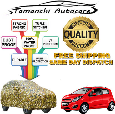 Tamanchi Autocare Car Cover For Chevrolet Beat (With Mirror Pockets)(Multicolor)