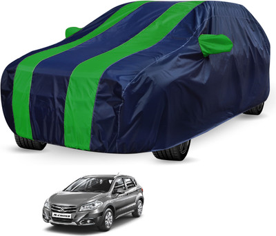 Auto Hub Car Cover For Maruti Suzuki S-Cross (Without Mirror Pockets)(Black, Green)