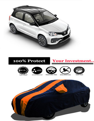 Amexride Car Cover For Toyota Etios Liva VD (With Mirror Pockets)(Orange)