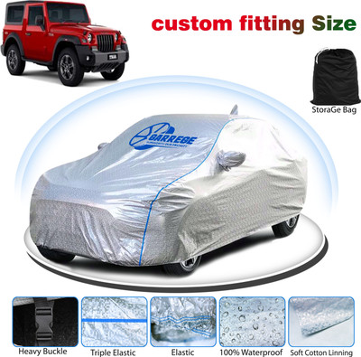 GARREGE Car Cover For Mahindra Thar (With Mirror Pockets)(Silver, For 2020, 2021, 2022, 2023, 2024, 2025 Models)
