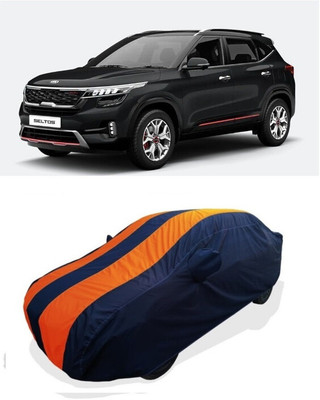 Coxtor Car Cover For Kia Seltos GTX Plus AT 1.5 Diesel (With Mirror Pockets)(Orange)