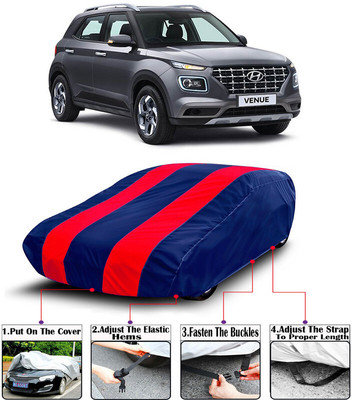 RWT Car Cover For Hyundai Venue (With Mirror Pockets)(Red, Blue)