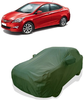 Tricway Car Cover For Hyundai Verna Fluidic INHR (With Mirror Pockets)(Green)