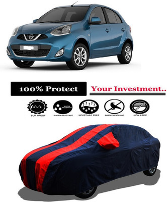 Amexride Car Cover For Nissan Micra XL Option D Diesel (With Mirror Pockets)(Red)