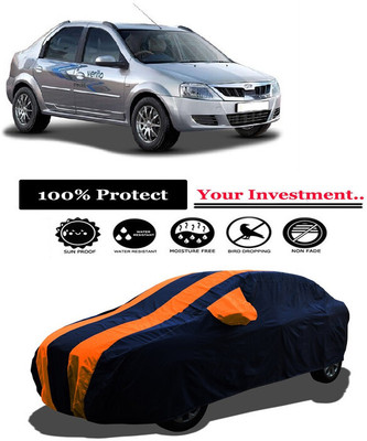 Amexride Car Cover For Mahindra E Verito D6 Electric (With Mirror Pockets)(Orange)