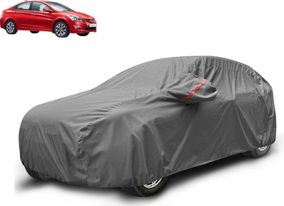 Caronix Car Cover For Hyundai Fluidic Verna (With Mirror Pockets)(Grey)
