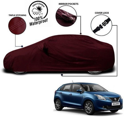 ANTHUB Car Cover For Maruti Suzuki Baleno (With Mirror Pockets)(Red)