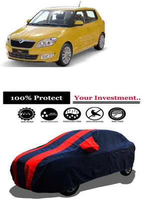 Amexride Car Cover For Skoda Fabia Ambition Plus 1.2 TDI CR (With Mirror Pockets)(Red)
