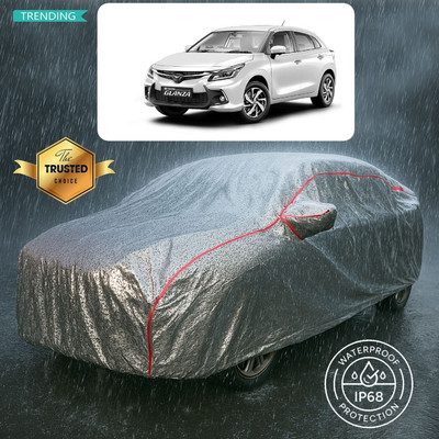 GOSHIV-car and bike accessories Car Cover For Toyota Glanza V Petrol (With Mirror Pockets)(Silver)