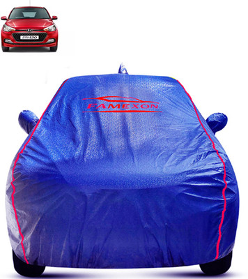 FAMEXON Car Cover For Hyundai Elite i20 (With Mirror Pockets)(Blue)