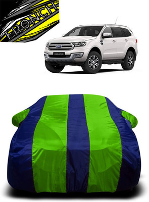 FRONCH Car Cover For Ford Endeavour (With Mirror Pockets)(Green, Blue)
