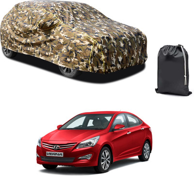 PAGORA Car Cover For Hyundai Fluidic Verna (With Mirror Pockets)(Yellow, For 2019, 2020, 2021, 2022, 2023 Models)