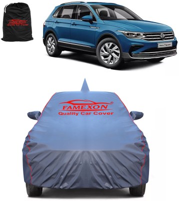 FAMEXON Car Cover For Volkswagen Taigun (With Mirror Pockets)(Grey)