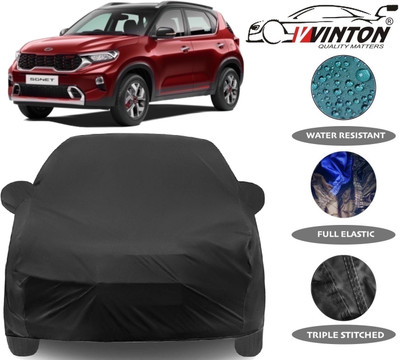 V VINTON Car Cover For Kia Sonet (With Mirror Pockets)(Black)