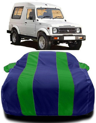 Autoprime Car Cover For Maruti Suzuki Gypsy King (With Mirror Pockets)(Green, Blue)
