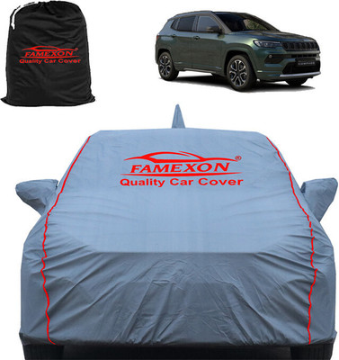 FAMEXON Car Cover For Jeep Compass (With Mirror Pockets)(Grey)