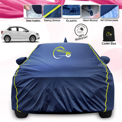THE REAL ARV Car Cover For Volkswagen Ameo (With Mirror Pockets)(Blue)