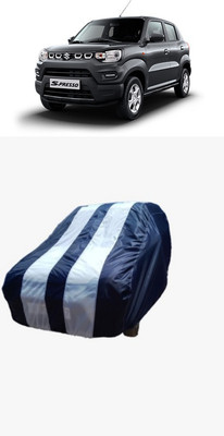 ATBROTHERS Car Cover For Maruti Suzuki S-Presso (Without Mirror Pockets)(White, Blue)