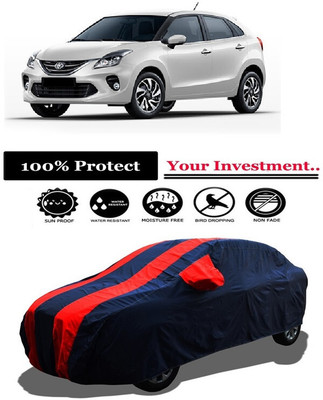 Amexride Car Cover For Toyota Glanza V CVT Petrol (With Mirror Pockets)(Red)