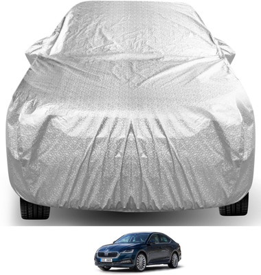 Auto Hub Car Cover For Skoda Octavia (With Mirror Pockets)(Silver)