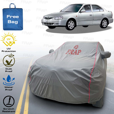 Frap Car Cover For Hyundai Accent, Accent 1.5i, Accent 1.6i, Accent GLX, Accent GTX (With Mirror Pockets)(Grey, Red)