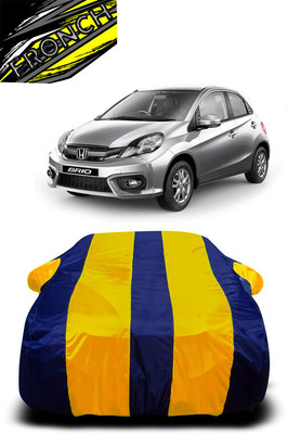 FRONCH Car Cover For Honda Brio (With Mirror Pockets)(Yellow, Blue)