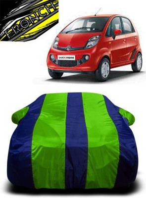 FRONCH Car Cover For Tata Nano (With Mirror Pockets)(Green, Blue)