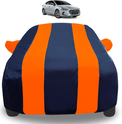 Auto Hub Car Cover For Hyundai Elantra (With Mirror Pockets)(Orange)
