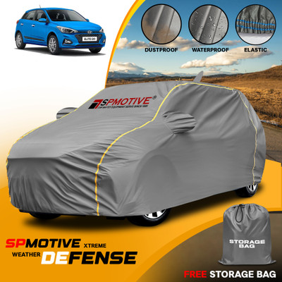SPMOTIVE Car Cover For Hyundai Elite i20 (With Mirror Pockets)(Grey)