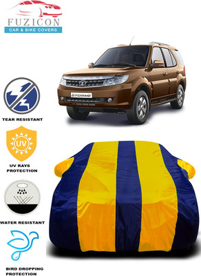 FUZICON Car Cover For Tata Safari Storme (With Mirror Pockets)(Yellow, Blue)