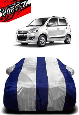 J S R Car Cover For Maruti Suzuki Wagon R LXI (With Mirror Pockets)(White, Blue)
