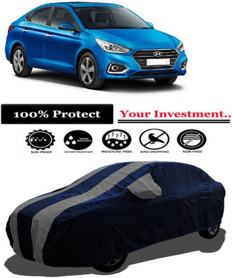 Amexride Car Cover For Hyundai Verna 1.6 VTVT AT SX (With Mirror Pockets)(Grey)