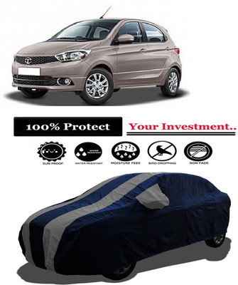Amexride Car Cover For Tata Tiago 1.05 Revotorq XM Option (With Mirror Pockets)(Grey)