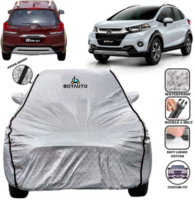 BOTAUTO Car Cover For Honda WR-V, Universal For Car, WRV (With Mirror Pockets)(Silver, Black)