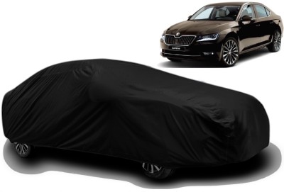 AXLOZ Car Cover For Skoda Superb (With Mirror Pockets)(Black)