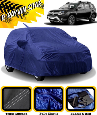 R Rayvin Star Car Cover For Renault Duster (With Mirror Pockets)(Blue)