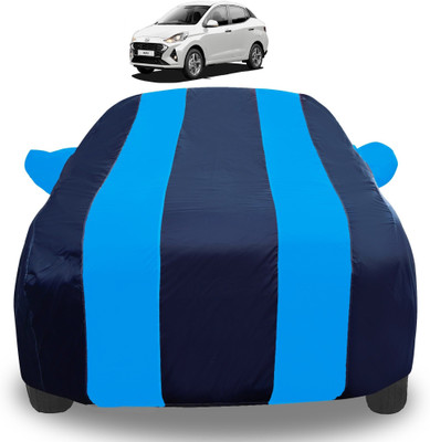 Auto Hub Car Cover For Hyundai Aura (With Mirror Pockets)(Blue)