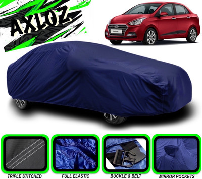 AXLOZ Car Cover For Hyundai Xcent (With Mirror Pockets)(Blue)