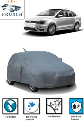 FRONCH Car Cover For Volkswagen Vento (With Mirror Pockets)(Grey)