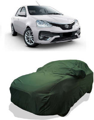 Coxtor Car Cover For Toyota Etios V (With Mirror Pockets)(Green)