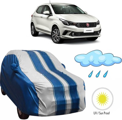 RWT Car Cover For Fiat Argo (With Mirror Pockets)(Blue, White)