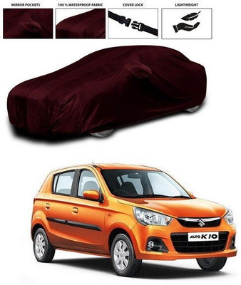 ANTHUB Car Cover For Maruti Suzuki Alto K10 (With Mirror Pockets)(Maroon)
