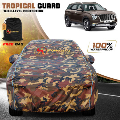 AUTOMOZEXO Car Cover For Hyundai Alcazar (With Mirror Pockets)(Multicolor)