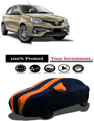 Amexride Car Cover For Toyota Etios Liva 1.4 VD Dual Tone Diesel (With Mirror Pockets)(Orange)