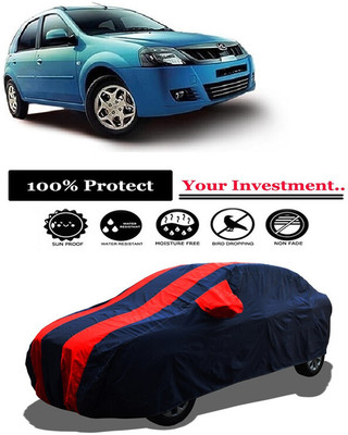 Amexride Car Cover For Mahindra E Verito D4 Electric (With Mirror Pockets)(Red)
