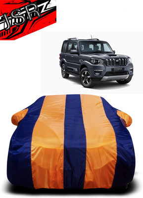 J S R Car Cover For Mahindra Scorpio 1.99 S4 Plus (With Mirror Pockets)(Orange, Blue)