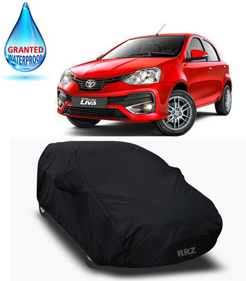 RRZ Car Cover For Toyota Etios Liva (With Mirror Pockets)(Black, For 2020 Models)