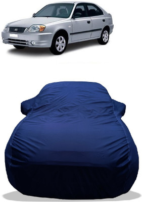 Wegather Car Cover For Hyundai Accent Viva (With Mirror Pockets)(Blue)