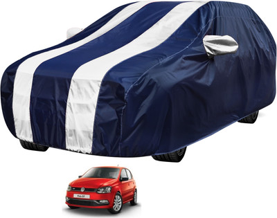 Auto Hub Car Cover For Volkswagen Polo GT (With Mirror Pockets)(Blue, White)