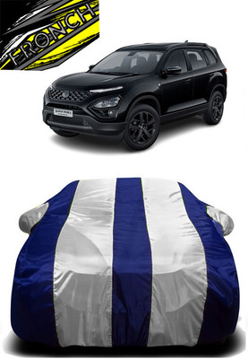 FRONCH Car Cover For Tata Safari (7 Seater) (With Mirror Pockets)(White, Blue)